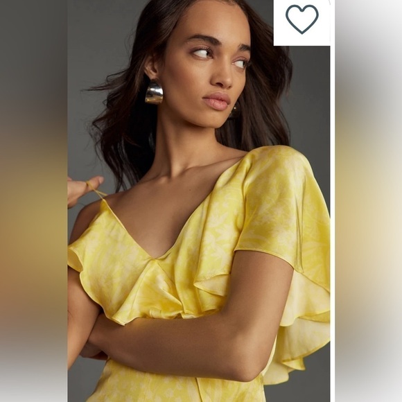 Anthropologie Corey Lynn Calter One-Shoulder Ruffle Romper romantic Sz M - Picture 4 of 12